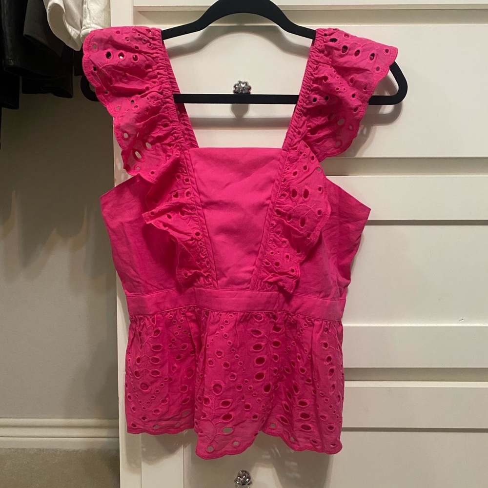 Banana Republic eyelet peplum top